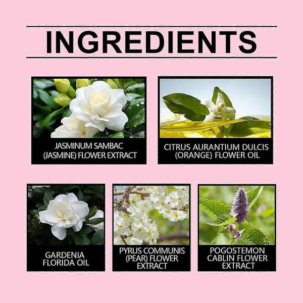 Elegant Blomparfym 50ml, Naturlig Jasmin- & Patchoulidoft