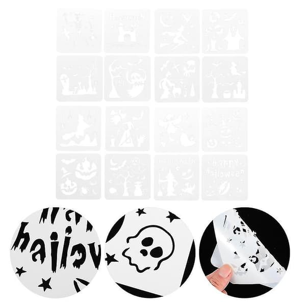 2 set Halloween-schabloner för Halloween-dekorationer