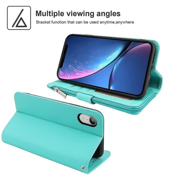 Iphone Xr Etui Pung Med Snor Kortholder Pu Læder