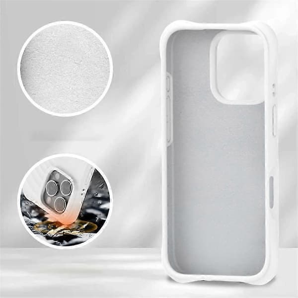 Magnetiskt skal med vågmönster för iPhone 16 Pro Max PC+Flytande silikon Telefonskal Mikrofiberfoder (Tan)