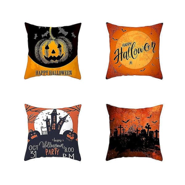 4 stk putetrekk sofa Halloween putetrekk sofapute Halloween sofadekorasjoner