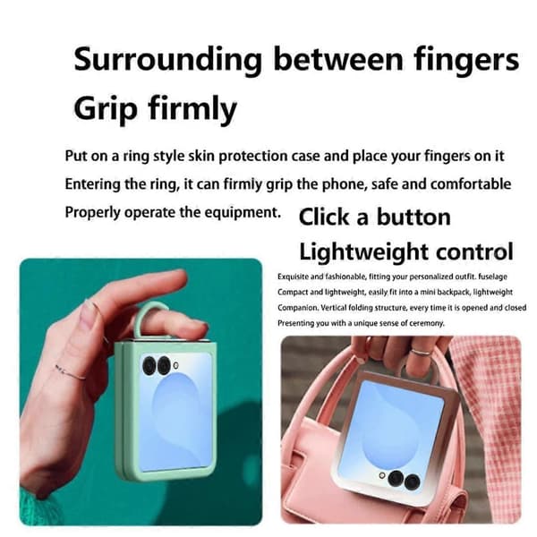 Stor vindusringholder Skin Feel PC-telefondeksel (til Samsung Galaxy Z Flip7 FE)