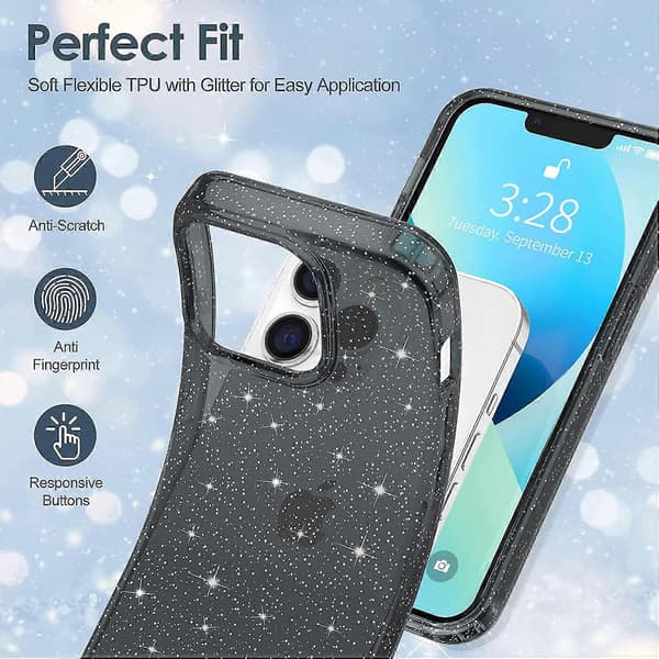 Kotelo yhteensopiva iPhone 13 Pro Max -kotelon kanssa, kimalteleva, kimalteleva suojakuori