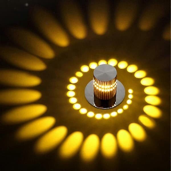 3W Infälld Rund LED Takspotlight, Spiral Justerbar Hall Downlight