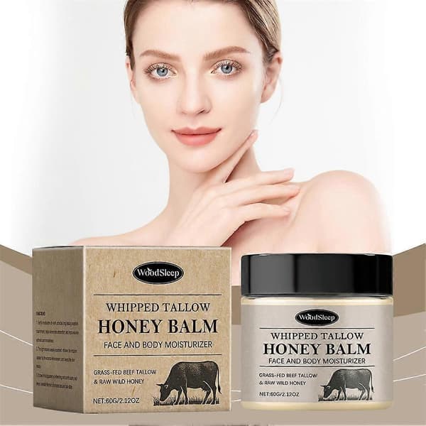 WOODSLEEP Ansigts Talg Honning Balsam 60g Oksetalg Græsfodret Ansigtsfugtighedscreme Balsam A
