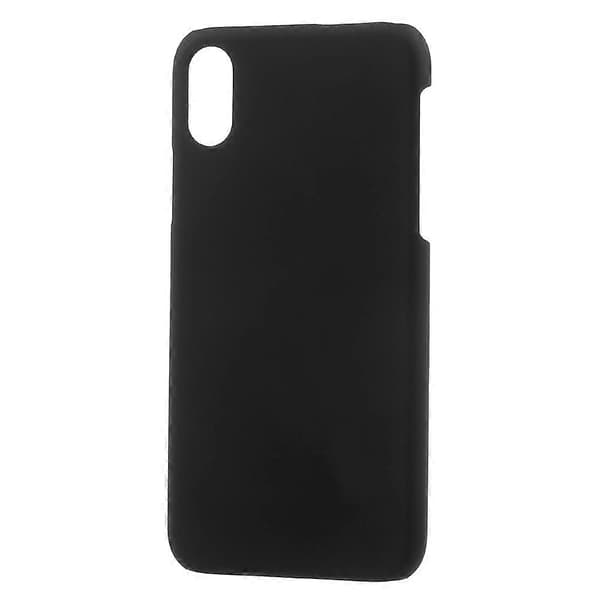 Gummibelagt hårdt plastikcover til iPhone X XS 5,8 tommer - Sort (Sort)