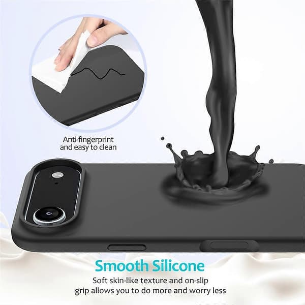 Kompatibel för iPhone 17 Air Fodral Droppsäker Flytande Silikon Mjukt Foder Baksida Telefonskydd