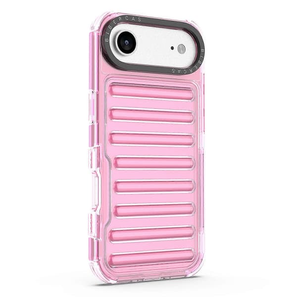 Til iPhone 17 Air-deksel med stripedesign, sklisikkert avtakbart TPU+PC-telefondeksel - Lys rosa