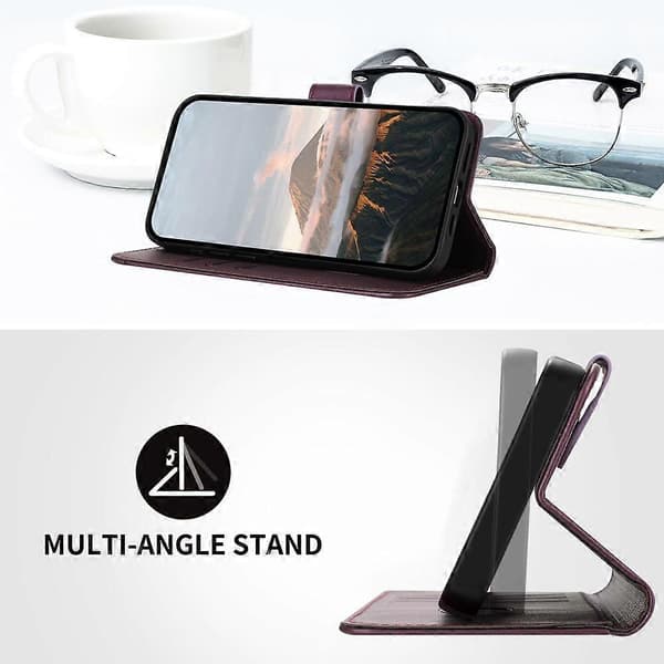 Telefoncover i læder med trekantmønster og spændelukning til Doogee Note 58 / Note 58 Pro