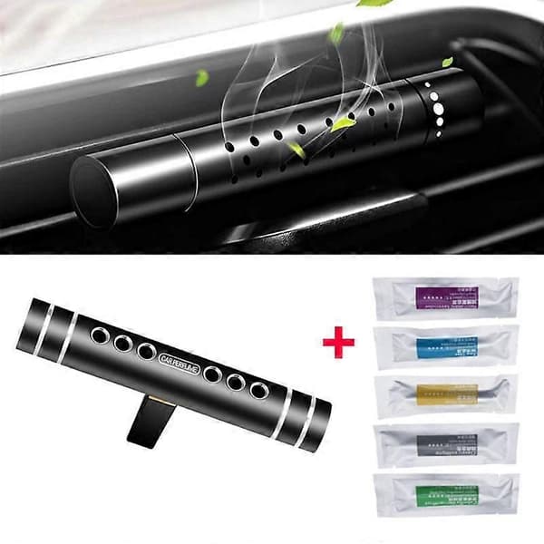 Bil luftventil doftklämma, 5 dofter fast parfymsticka, automatisk luftutlopp aromaterapi diffusor