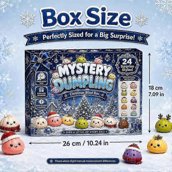 24 dages jule-squishy 2026 nedtællings-julekalender, overraskende sensorisk fidget-legetøj til voksne, julefestgaver