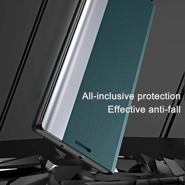 Sterk magnetisk skinn med PC indre folio flip-belagt stativdeksel til iPhone 13 mini 5,4 tommer