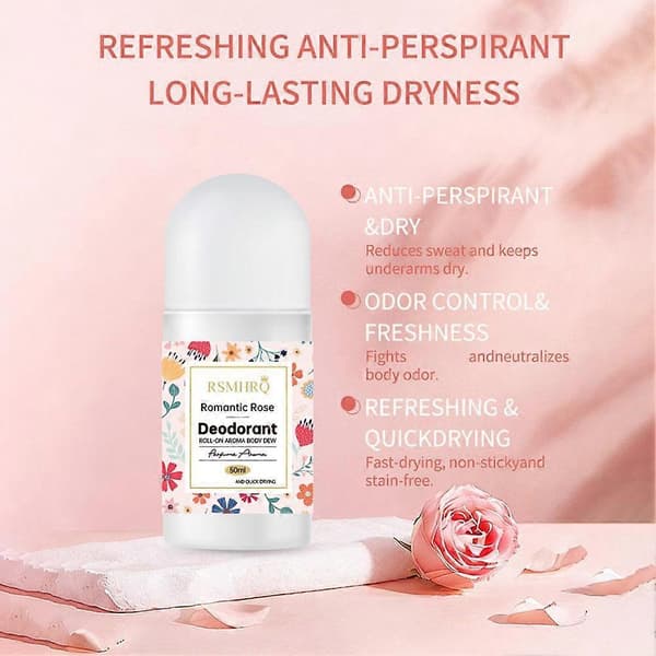 Roll-On Deodorant - 24H Svettkontroll Parfymdoft Hudvård Resevänlig 50ml