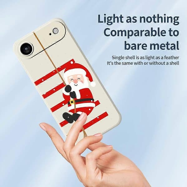 För iPhone 17 Air Fodral Tomtemönster Tryck Rak Kant TPU Telefon Baksida - Beige
