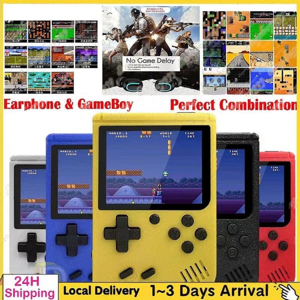 400 Games in 1 Unit, Tinytendo Handheld Console, Gametendo - Over 400 Nostalgic Games Blue