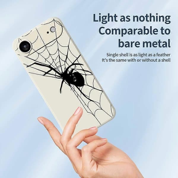 For iPhone 17 Air Case with Spider Pattern and Straight Edge TPU Cover - Purple
