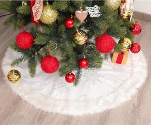Hvid jul perle snefnug juletræstæppe juletræsdekoration forklæde juletræstæppe julepynt