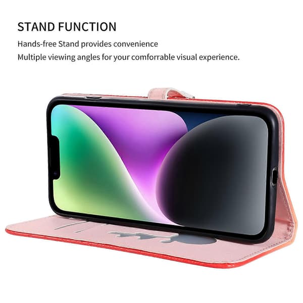 Til iPhone 13 Krokodille Tekstur Etui Gradient Farve Læder Telefoncover med Rem