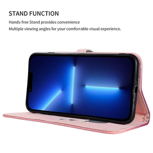 Til iPhone 13 Pro Max læderetui med gradient krokodillemønster