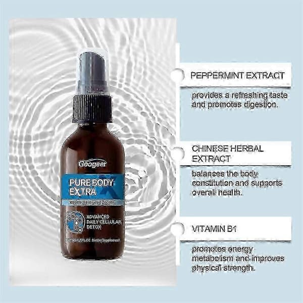 Pure Body Extra Nanosized Zeolite Spray Naturlig Daglig Detox för Kvinnor Män Resevänlig Kroppsvård Fräschhet
