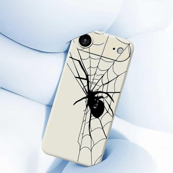 Til iPhone 17 Air-cover med edderkoppemønster og lige kant i TPU-etui - lilla