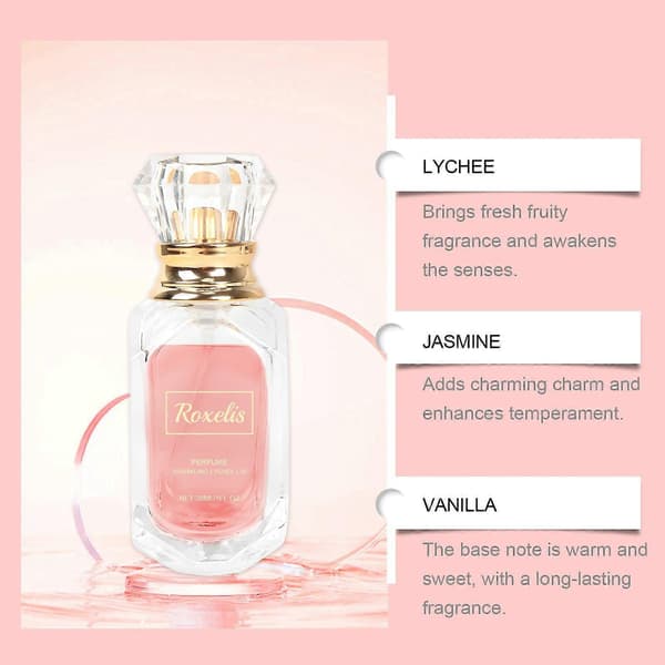 Lychee Crystal Crown Parfym, Elegant Fräsch Litchidoft med Ros- och Vaniljextrakt, 30ml