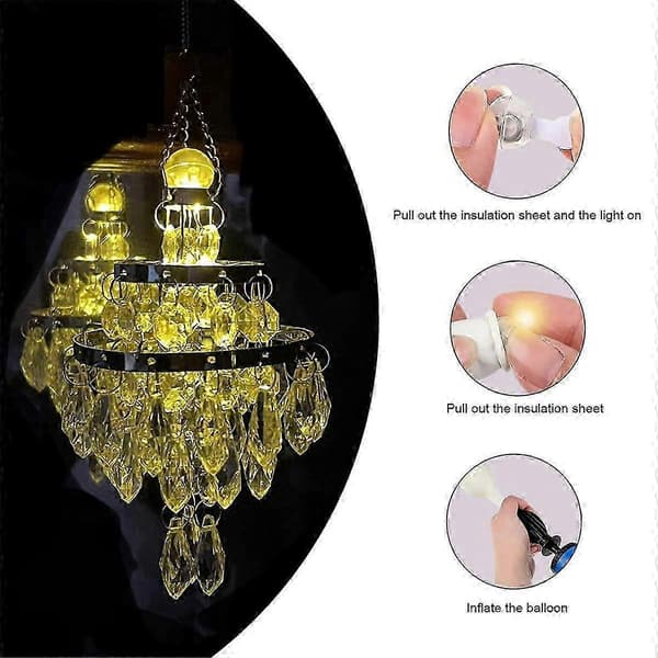 Bursdagsballong LED-lys - 60 stk varmhvite minilykter