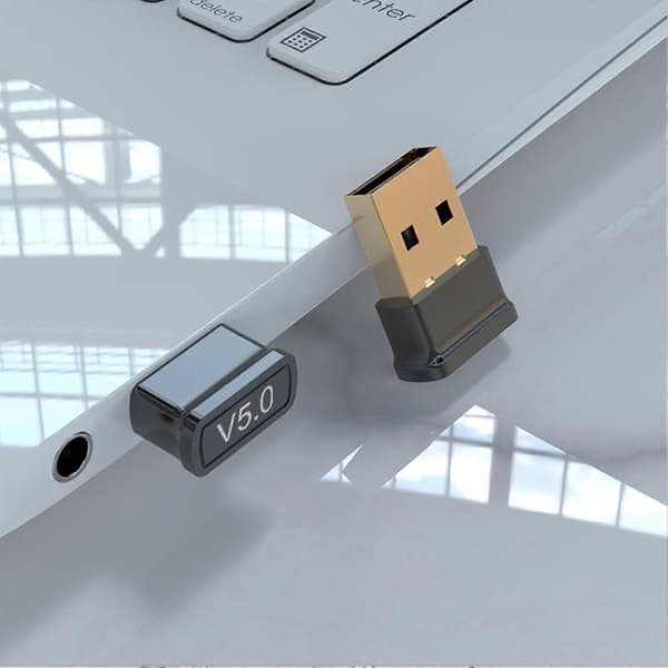 Trådløs sender Rask respons Multifunksjonell Mini Bluetooth-kompatibel 5.0 Plug and Play USB-adapterdongle for mus