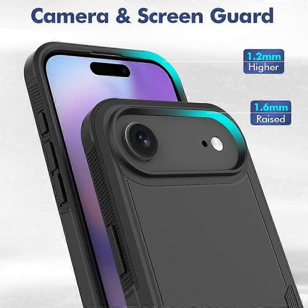 Kompatibel til iPhone 17 Air Case 2 i 1 PC + TPU Stødsikkert Telefoncover