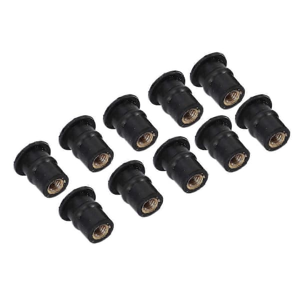 M5 Rubber Well Nut 5mm Metric Motorcycle Windscreen Wellnut Brass NUTS 10-pack