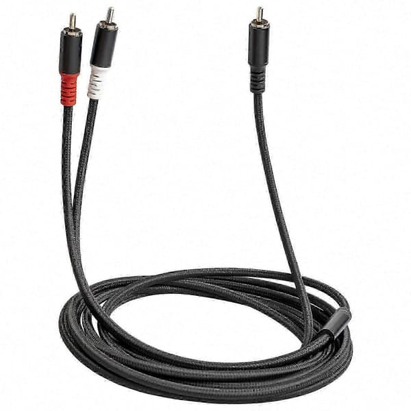 2x RCA han til 2 RCA han Y-splitter lydkabel til stereoanlæg