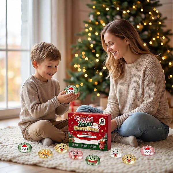 Squishy julekalender, myke TPR-fidget-leker til julefesten