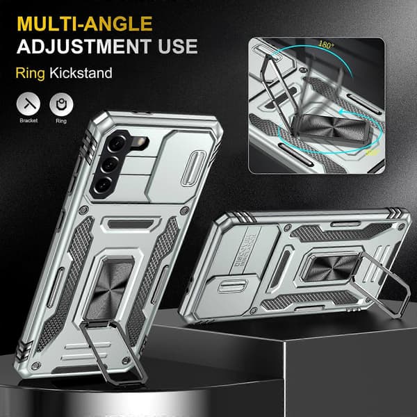 För Samsung Galaxy S21+ 5G Armor PC + TPU Kameraskydd Mobilskal