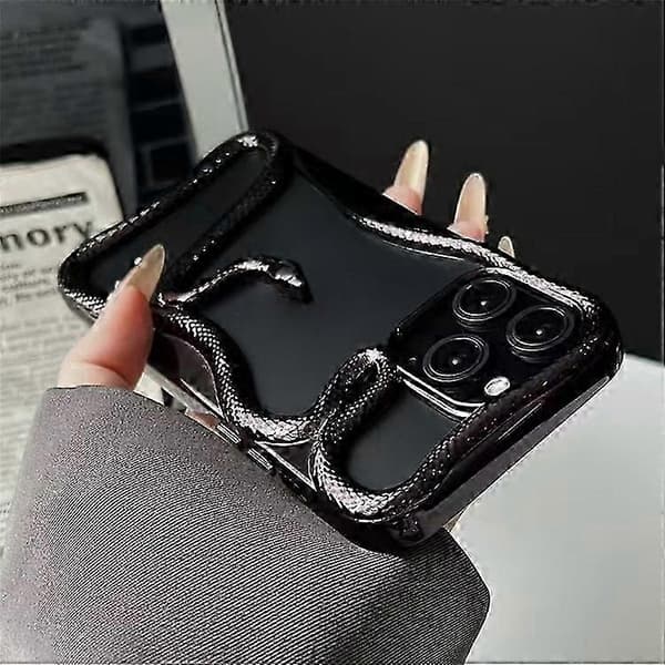 Kompatibel med iPhone 16 Pro Max Bumper Case 3D Snake Hollow TPU Telefondeksel