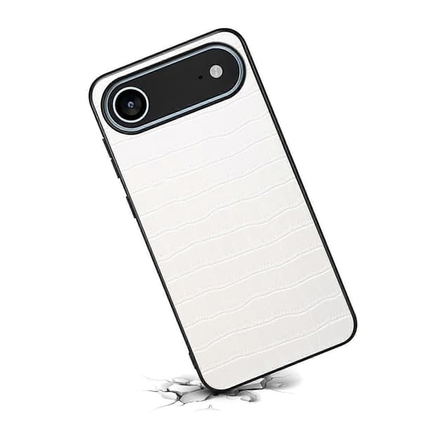 Till iPhone 17 Air Fodral Krokodiltextur Design Läder Slim Baksida