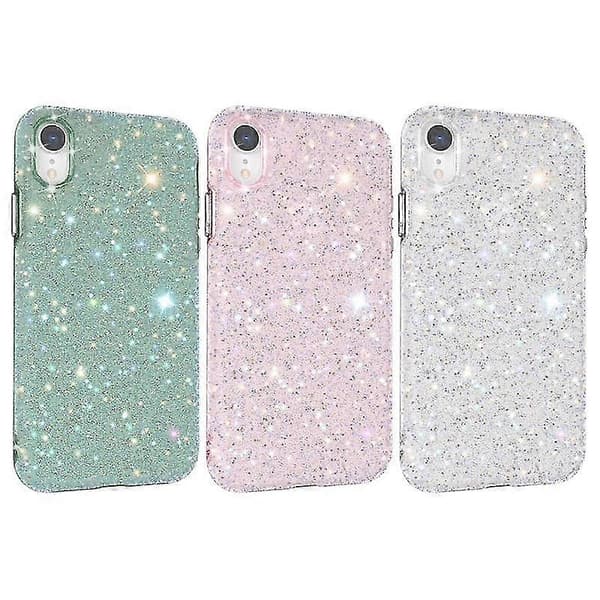 Glansfullt diamantbeskyttelsesdeksel til iPhone Xr (rosa)