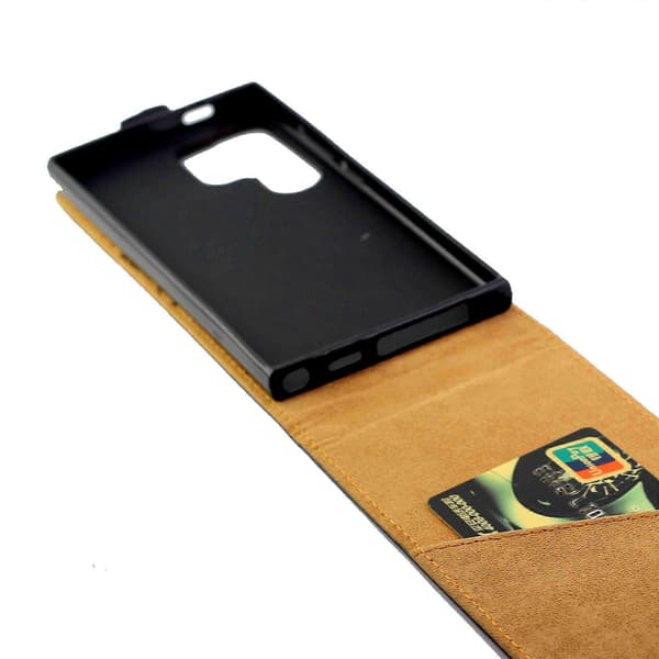 Vertikalt Flip Läderfodral med Kortplats (För Samsung Galaxy S24 Ultra 5G)