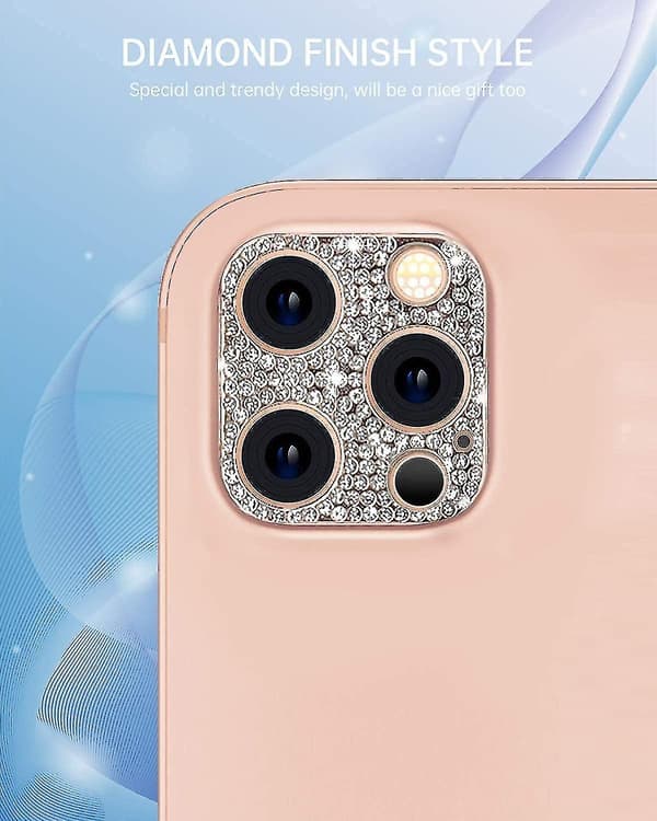 Kameralinsskydd med diamantglitter kompatibelt med iPhone 13 Pro/iPhone 13 Pro Max