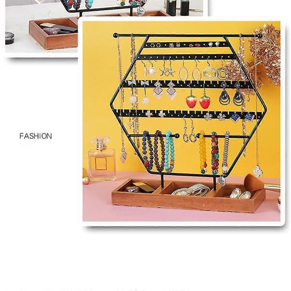 High-End Version Hexagonal Smyckesställ Smyckesförvaring Smyckesdisplay Örhängesförvaring