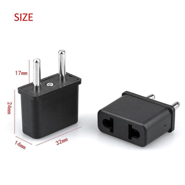 8 stk. reiseladeromformer USA til EU/RU europeisk adapterplugg for strømadapter