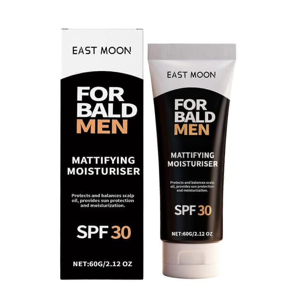 Hode Solkrem Fuktighetskrem SPF 30 | Mattende Ansikts- og Hodebunnslotion for Menn, UVA/UVB-beskyttelse