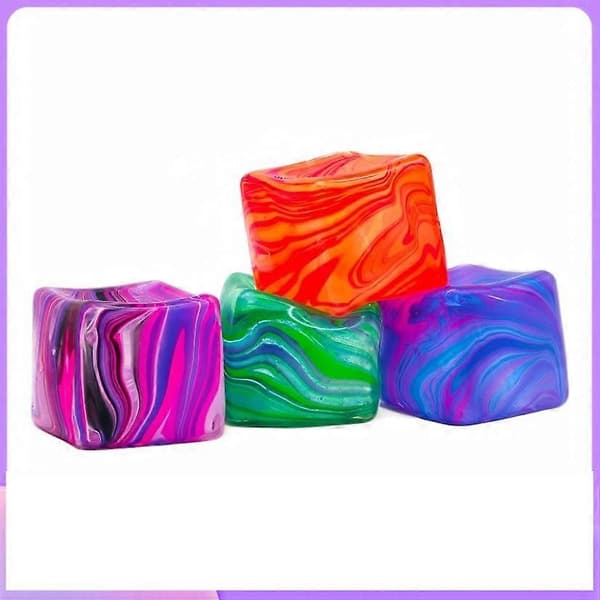 5,5 cm marmor hvirvel terning squishy stressbolde, bløde langsomt-stigende klemmelegetøj til angstlindring, sensorisk fidget legetøj til voksne og børn, klasseværelsespræmier