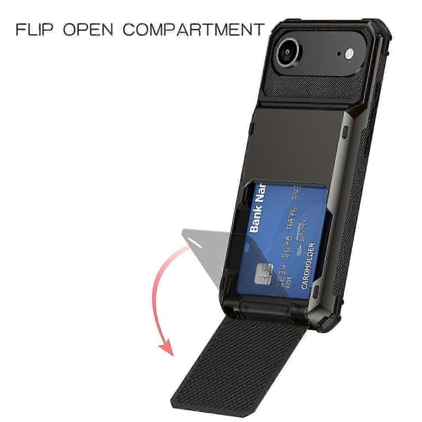 Til iPhone 17 Air-deksel PC + TPU Dobbeltlags bakdeksel med kortholder