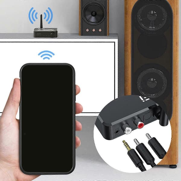 Bluetooth 5.1 sender/mottaker AUX/optisk/koaksial inngang HiFi Plug Play