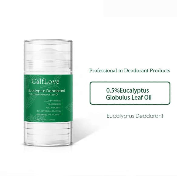 Solid Deodorantstift Aluminiumfri for Menn og Kvinner, 12-timers Luktbeskyttelse, Eukalyptus 2.65oz