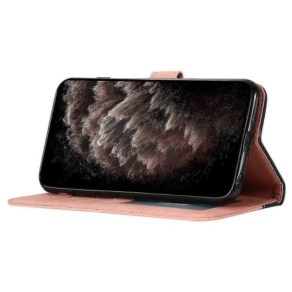 Til iPhone 17 Air Etui Farve Splejsning Pung Stativ Læder Telefoncover med Håndledsrem