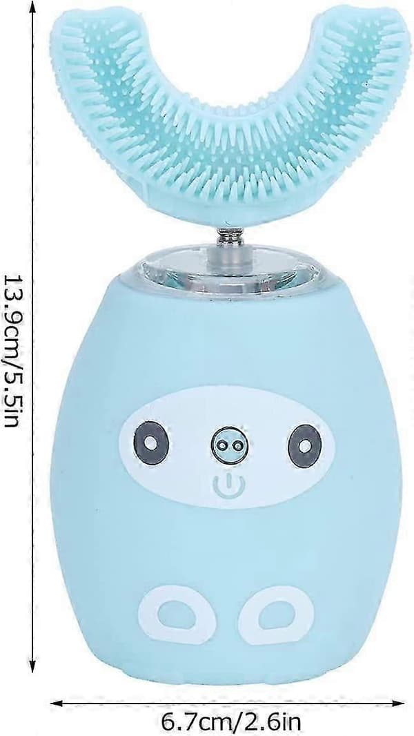 Ultrasonic Electric Toothbrush, USB Rechargeable 360 U-shaped IPX7 Automatic (Blue 2-7 years)