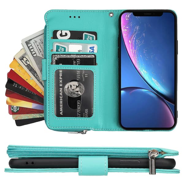 Iphone Xr Etui Pung Med Snor Kortholder Pu Læder