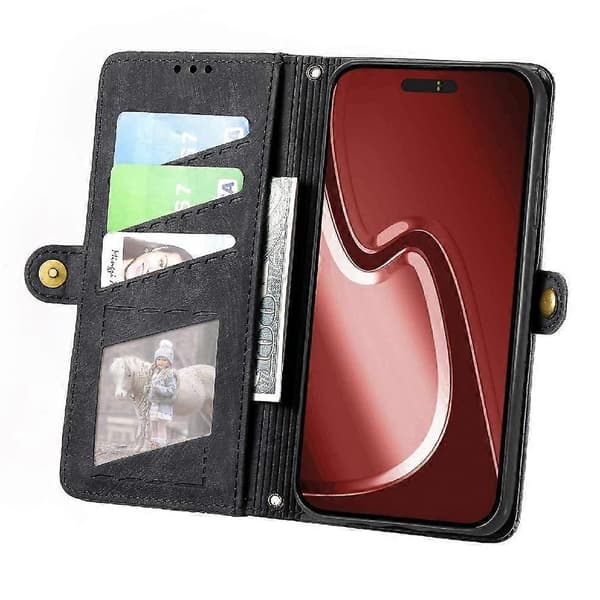 Flipfodral för iPhone 17 Flip Cover Enkelt Affärsstötsäkert Läderfodral Plånbok