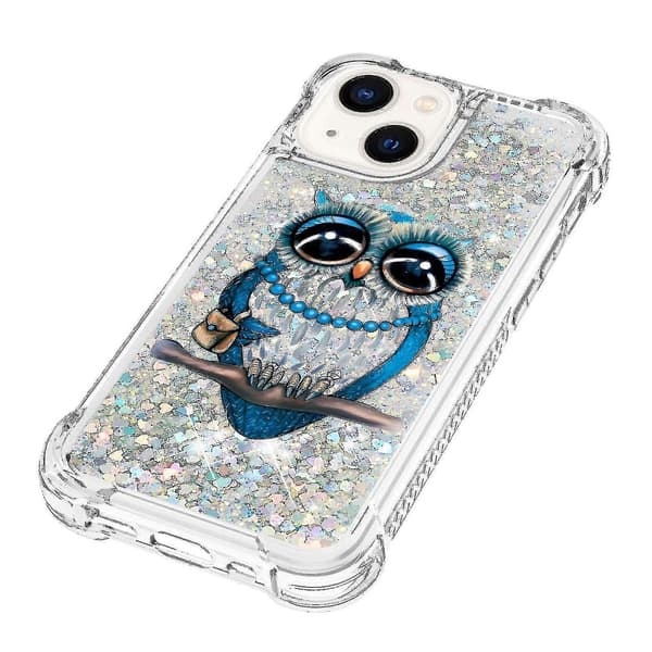 Iphone 13 Mini Fodral Stötfångare Glitter Flytande Transparent Glittrande Glänsande B